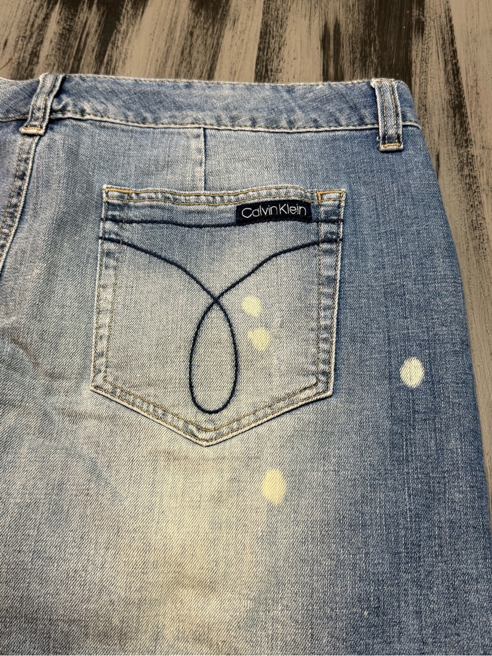 Calvin Klein Denim Distressed Mini Skirt Size 14 - Picture 14 of 14